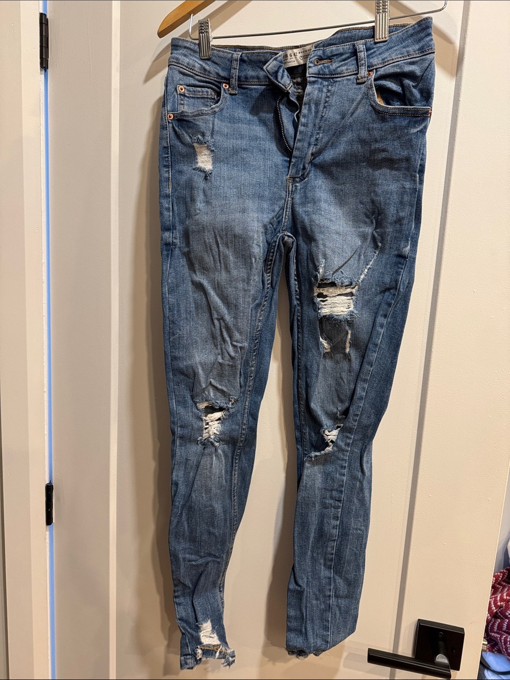 Primark Women's Distressed Blue Skinny Jeans
